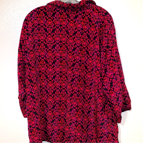 Just My Size JMS 3X 22W/24W Print Button Down Blouse - Picture 7 of 10